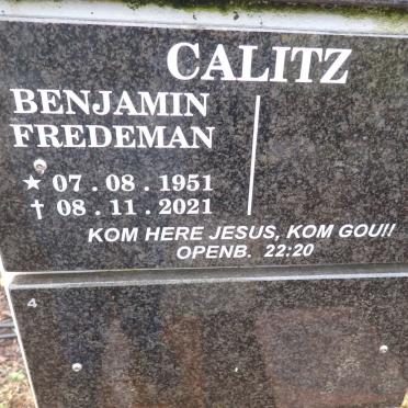 CALITZ Benjamin Fredeman 1951-2021