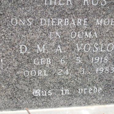 VOSLOO D.M.A. 1918-1983