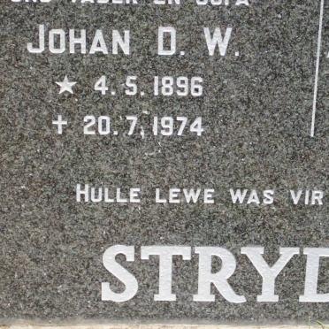 STRYDOM Johan D.W. 1896-1974 &amp; Anna Maria STRYDOM 1905-1992