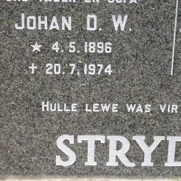 STRYDOM Johan D.W. 1896-1974 &amp; Anna Maria STRYDOM 1905-1992