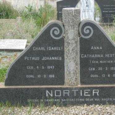 NORTIER Charl Petrus Johannes 1847-1916 &amp; Anna Catharina Hester NORTIER 1851-1927