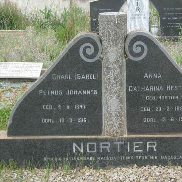 NORTIER Charl Petrus Johannes 1847-1916 &amp; Anna Catharina Hester NORTIER 1851-1927