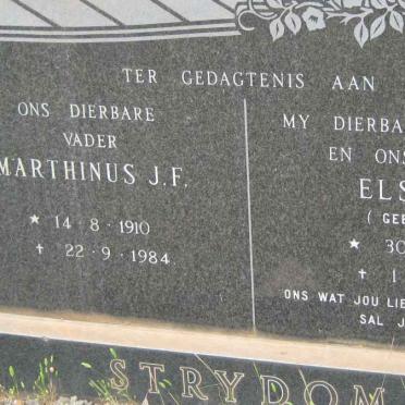 STRYDOM Marthinus J.F. 1910-1984 Elsie R. BEER 1912-1971