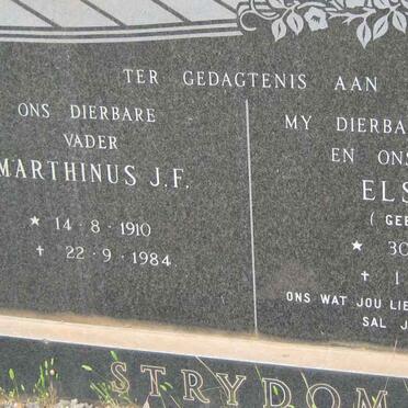 STRYDOM Marthinus J.F. 1910-1984 Elsie R. BEER 1912-1971