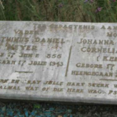 MEYER Marthinus Daniel 1856-1943 &amp; Johanna Magdelena Cornelia KELLER 1866-1934