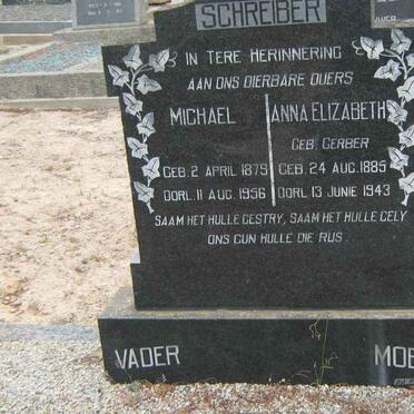 SCHREIBER Michael 1875-1956 &amp; Anna Elizabeth GERBER 1885-1943