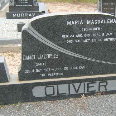 OLIVIER Daniel Jacobus 1902-1966 &amp; Maria Magdalena SCHREIBER 1918-1996
