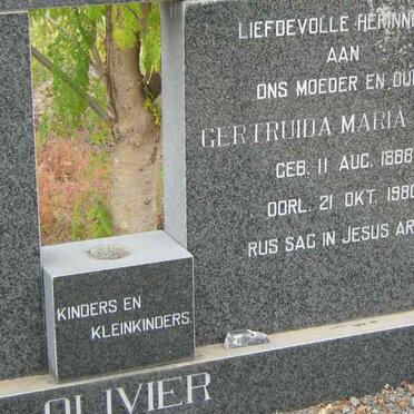 OLIVIER Gertruida Maria Malan 1888-1980