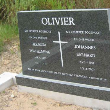 OLIVIER Johannes Barnard 1921-2007 &amp; Hermina Wilhelmina 1920-2011