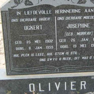 OLIVIER Ockert 1902-1959 &amp; Josephine MURRAY 1916-1956