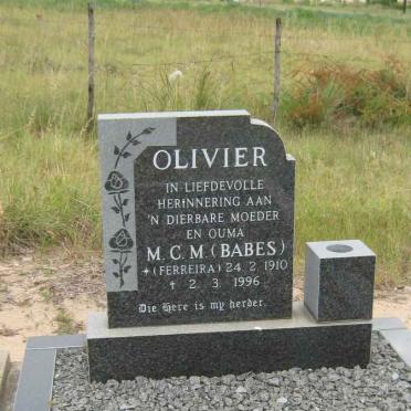 OLIVIER M.C.M. nee FERREIRA 1910-1996