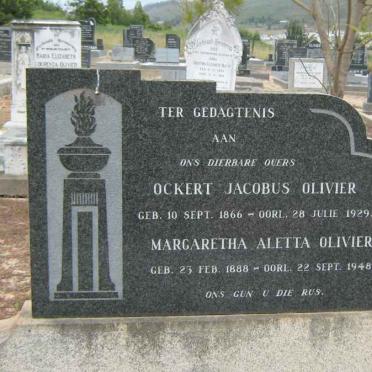 OLIVIER Ockert Jacobus 1866-1929 &amp; Margaretha Aletta 1888-1948