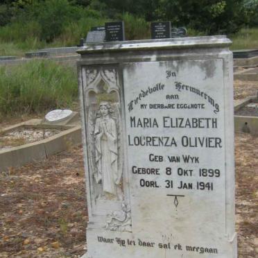 OLIVIER Maria Elizabeth Lourenza nee VAN WYK 1899-1941