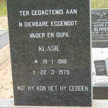 OLIVIER Klasie 1918-1979