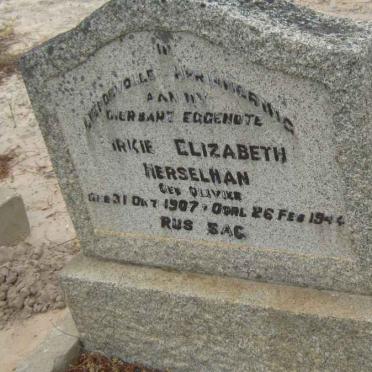 HERSELMAN Dirkie Elizabeth nee OLIVIER 1907-1946