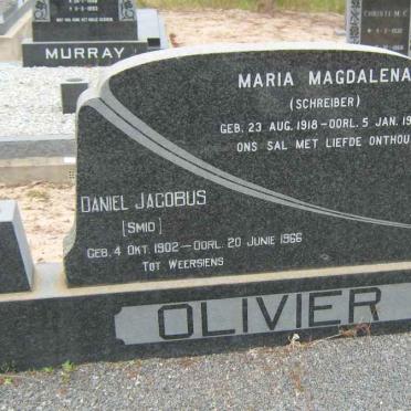 OLIVIER Daniel Jacobus 1902-1966 &amp; Maria Magdalena SCHREIBER 1918-1996