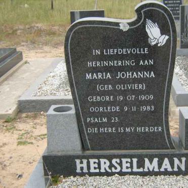 HERSELMAN Maria Johanna nee OLIVIER 1909-1983