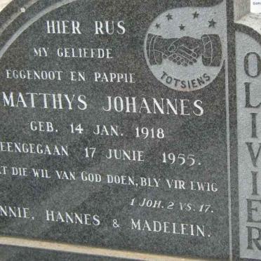 OLIVIER Matthys Johannes 1918-1955