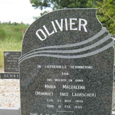 OLIVIER Maria Magdalena nee LAUBSCHER 1909-1989