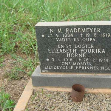 RADEMEYER N.M. 1884-1919 :: HORNE Elizabeth Fourika 1916-1974