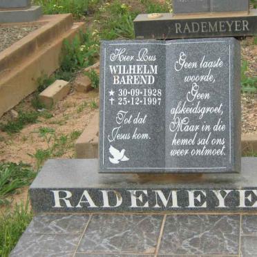 RADEMEYER Wilhelm Barend 1928-1997