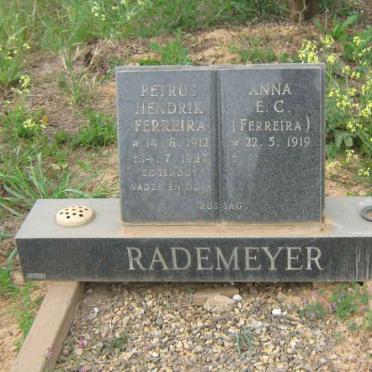 RADEMEYER Petrus Hendrik 1912-1987 &amp; Anna E.C. FERREIRA 1919-