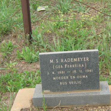 RADEMEYER M.S. nee FERREIRA 1881-1941