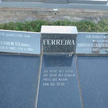 FERREIRA Gert Rademeyer 1909-2003 & Dorothea Catherina RAHL 1907-1991