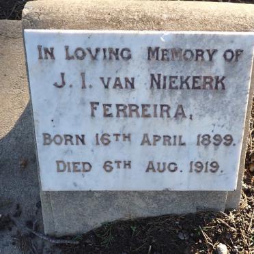 FERREIRA J.I. Van Niekerk 1899-1919