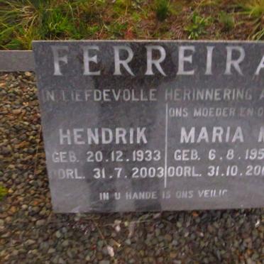 FERREIRA Hendrik 1933-2003 :: FERREIRA Maria M. 1955-2003