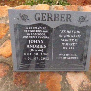 GERBER Johan Andries 1941-2012