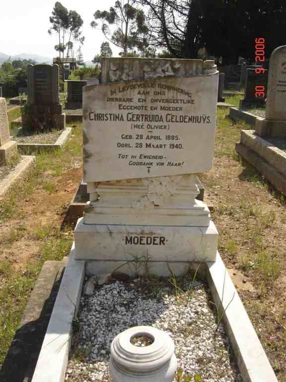 GELDENHUYS Christina Gertruida nee OLIVIER 1885-1940