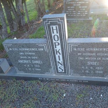 HOPKINS Andries Daniel 1921-1988 & Sybel 1922-1986