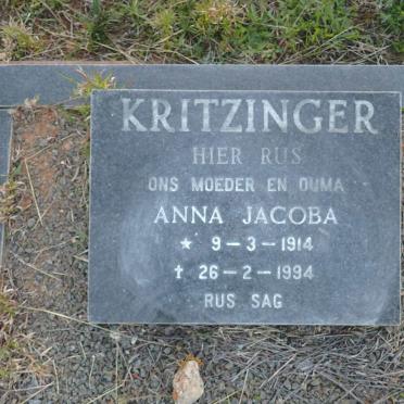 KRITZINGER Anna Jacoba 1914-1994