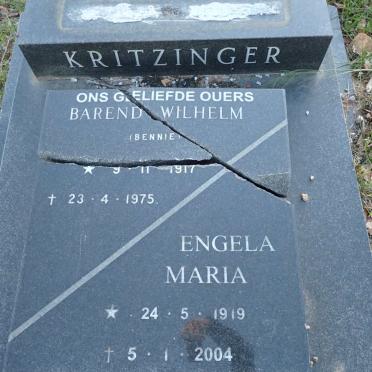 KRITZINGER Barend Wilhelm 1917-1975 & Engela Maria 1919-2004