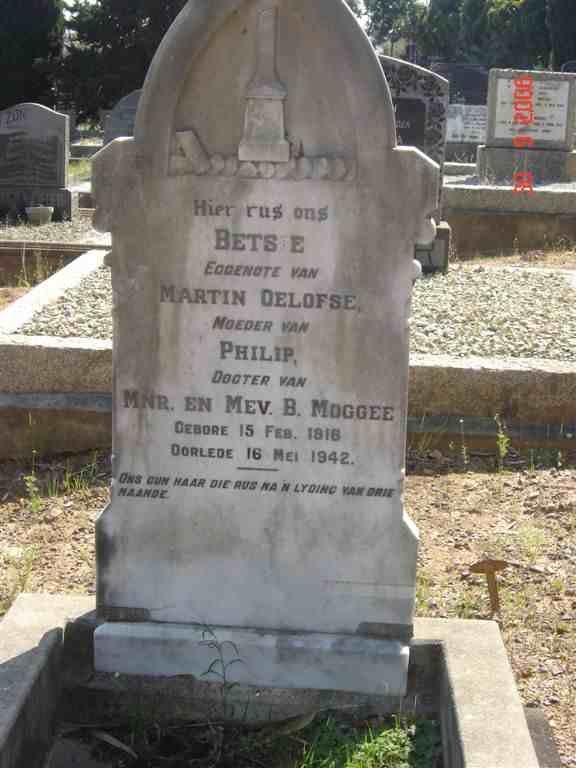 OELOFSE Betsie nee MOGGEE 1916-1942