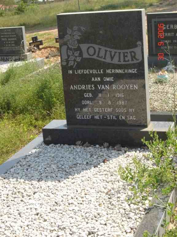 OLIVIER Andries van Rooyen 1916-1987