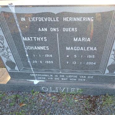 OLIVIER Matthys Johannes 1914-1989 & Maria Magdalena 1915-2004