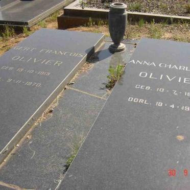 OLIVIER Gert Francois 1913-1970 &amp; Anna Charlotta 1915-1990
