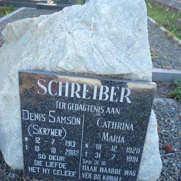 SCHREIBER Denis Samson 1913-2002 & Cathrina Maria 1920-1991