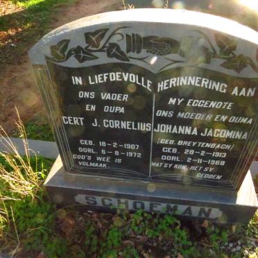 SCHOEMAN Gert J. Cornelius 1907-1972 & Johanna Jacomina BREYTENBACH 1913-1968