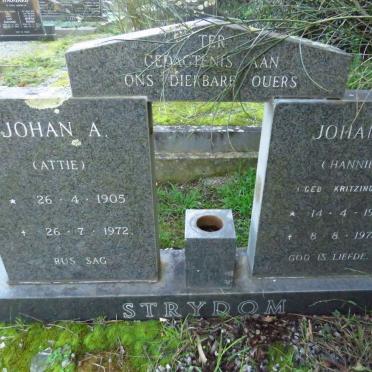 STRYDOM Johan A. 1905-1972 & Johanna KRITZINGER 1906-1972