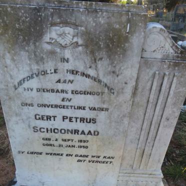 SCHOONRAAD Gert Petrus 1897-1950