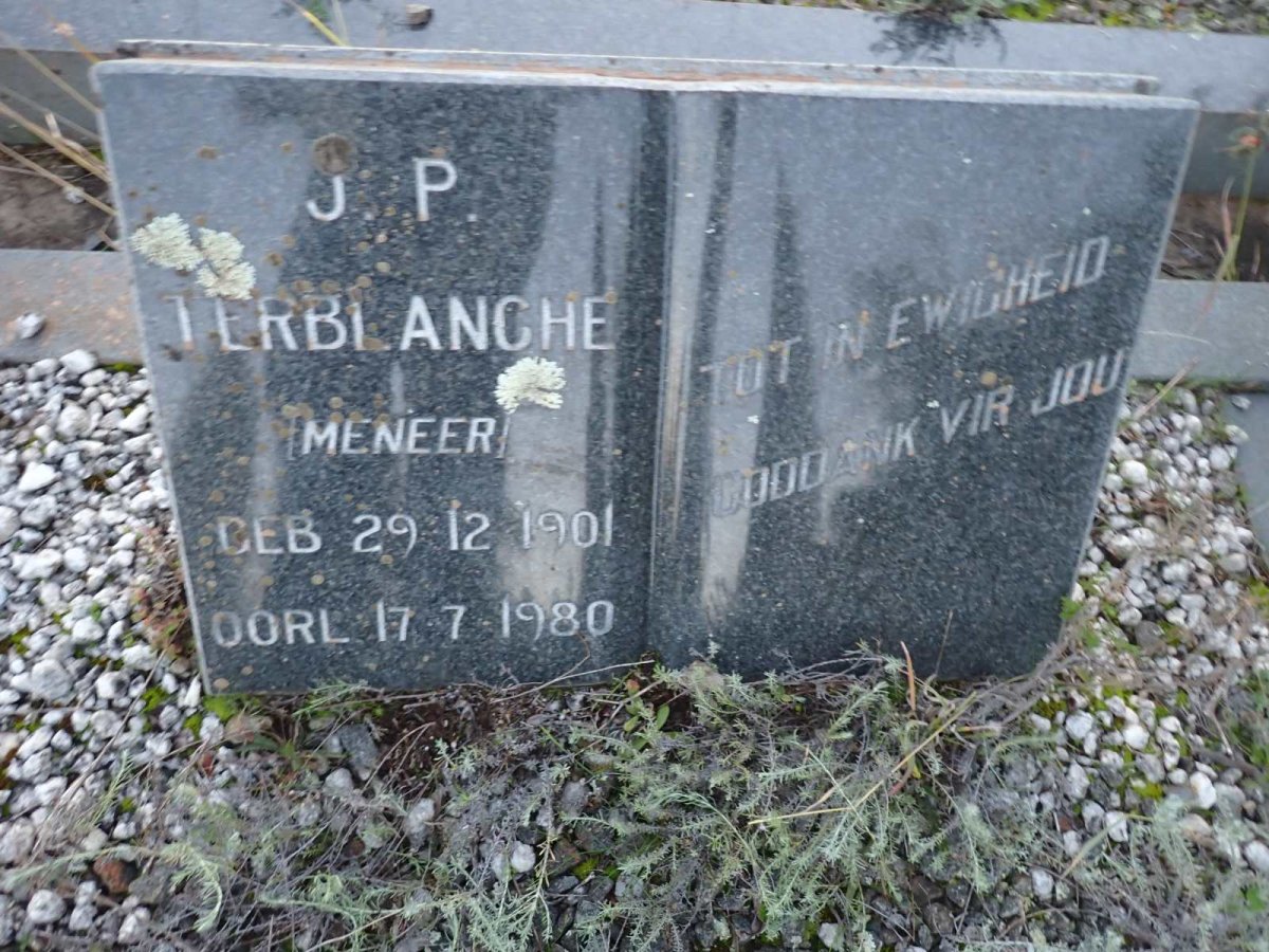 TERBLANCHE J.P. 1901-1980