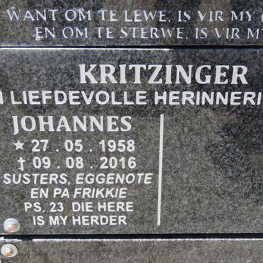 KRITZINGER Johannes 1958-2016