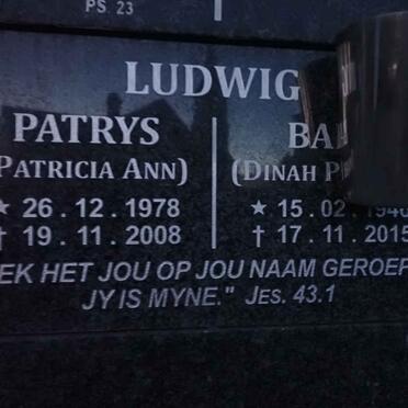 LUDWIG Patricia Ann 1978-2008 :: LUDWIG Dinah P. 1940-2015