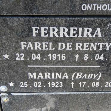 FERREIRA Farel de Renty 1916-1991 &amp; Marina 1923-2015