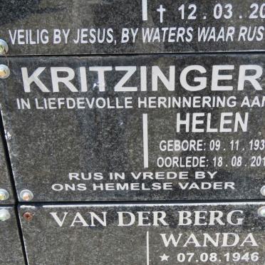 KRITZINGER Helen 1939-2011