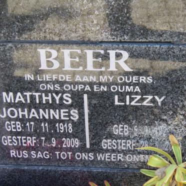 BEER Matthys Johannes 1918-2009 &amp; Lizzy