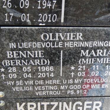 OLIVIER Maria 1930-2018 :: OLIVIER Bernard 1966-2014